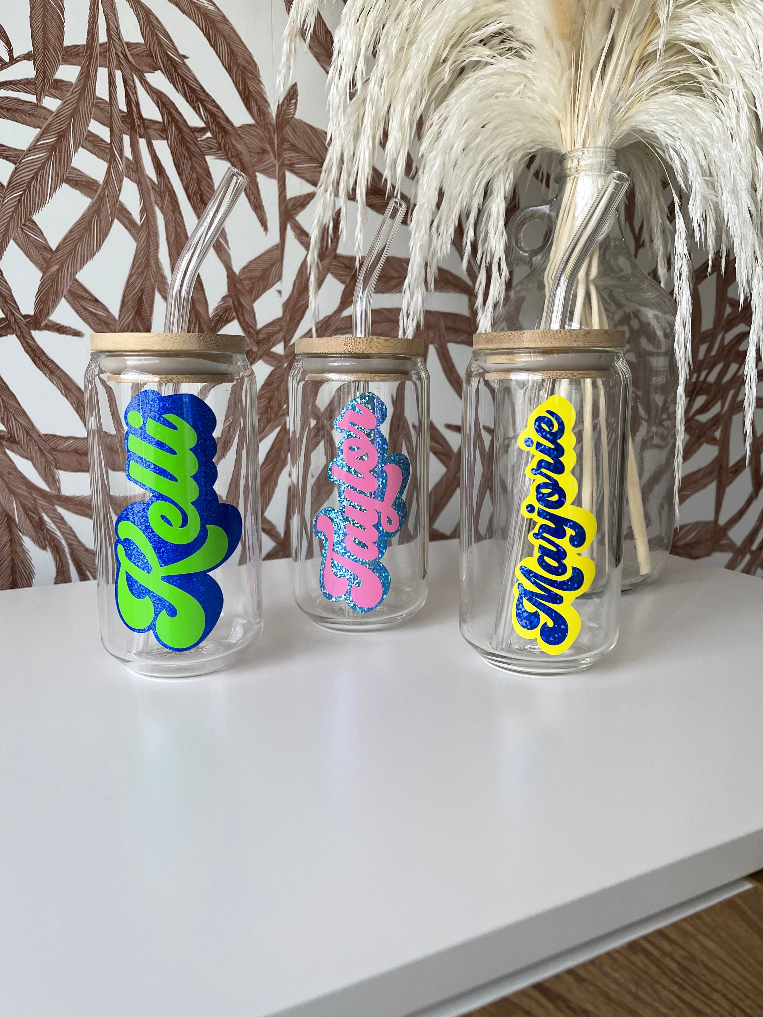 Your Name Custom Glass Beer Can Glass Cup Vertical –